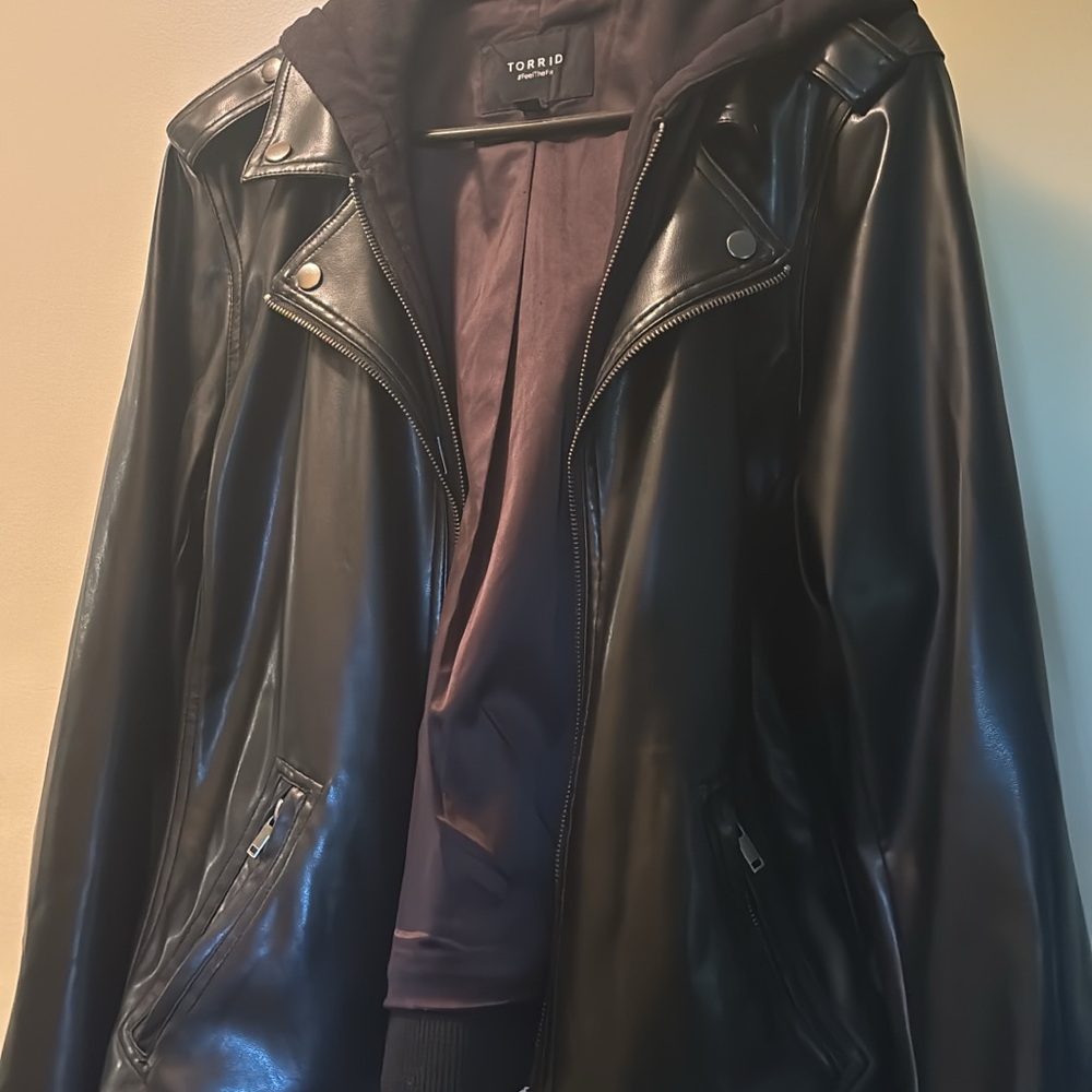 Torrid Black Faux Leather Moto Jacket